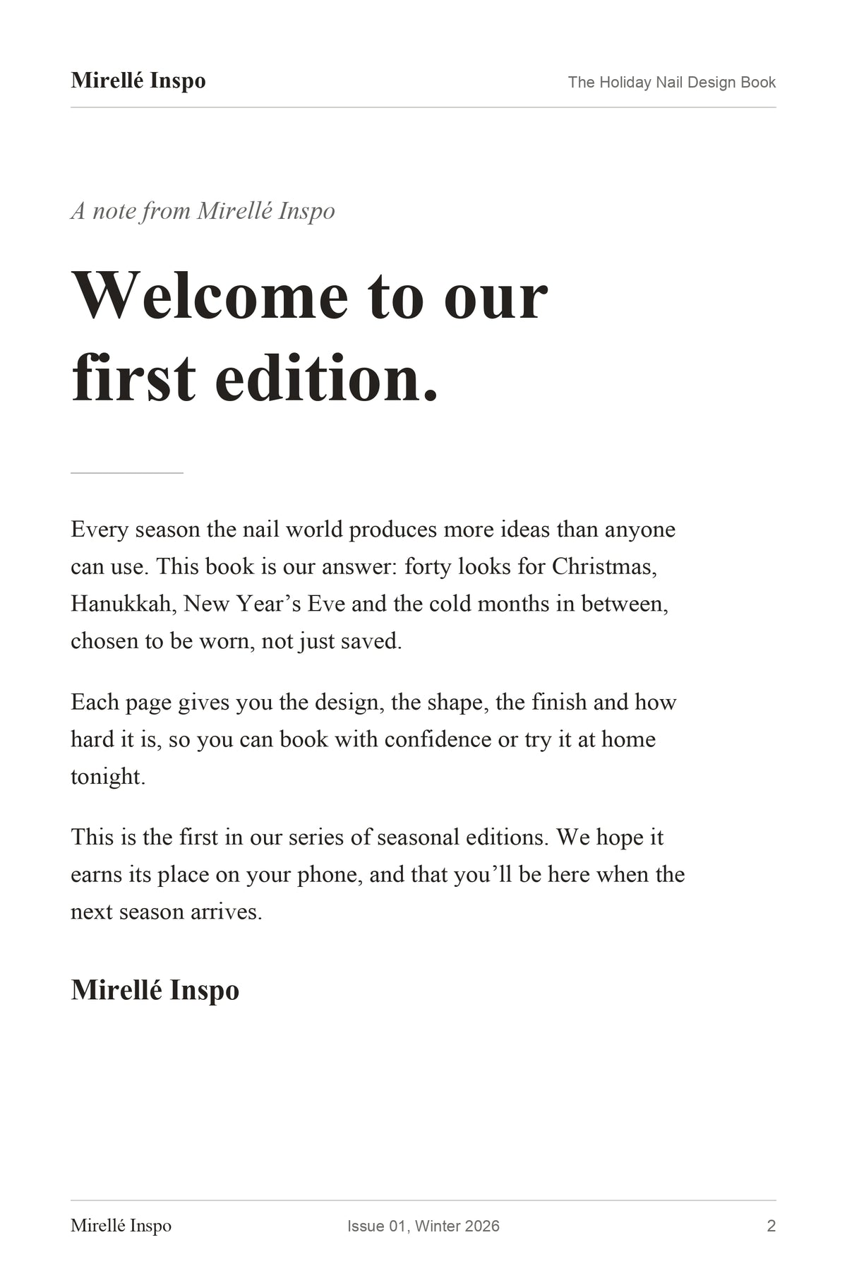 The Holiday Nail Design Book: Mirellé Inspo Issue 01, Winter 2026